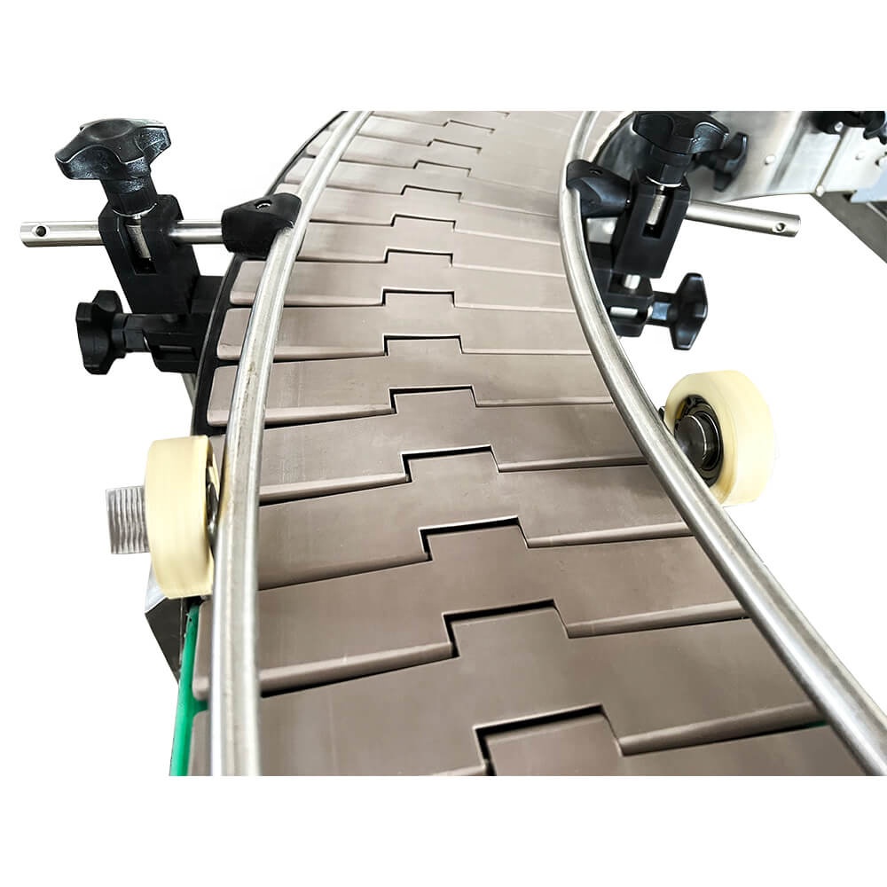 Factory bottle transfer conveyor belt system bottle slat conveying belt