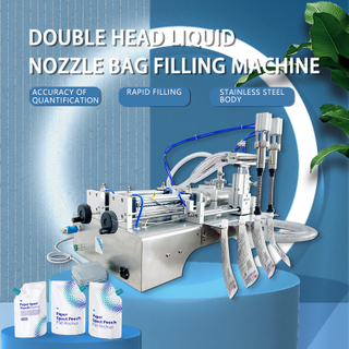 Semi Automatic 2/4/6 Nozzle Standing Spout Pouch Filling Capping Machine for Juice Milk Drinking Water Doypack Filling Machine