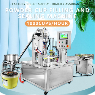 Automatic Jam Honey Powder Yogurt Sauce Jelly Filler Packaging Sealing Rotary Cup Filling Machine