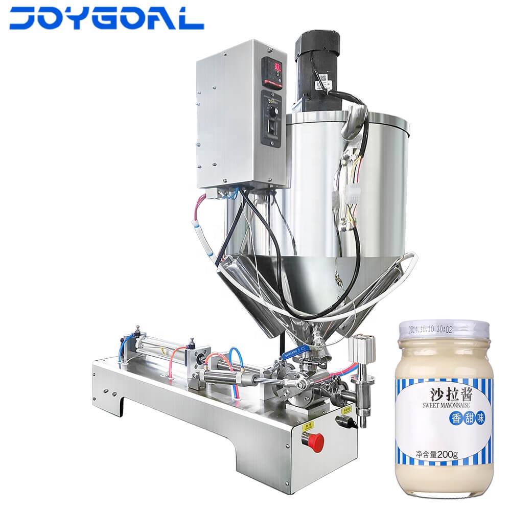 High viscosity Heating Stirring Paste Tomato Chilli Sauce Soap Filler Heating Filling Machine With Mixing Hopper