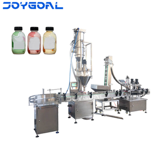 Automatic powder bottle filling and capping machine for coffee milk spice pepper powder