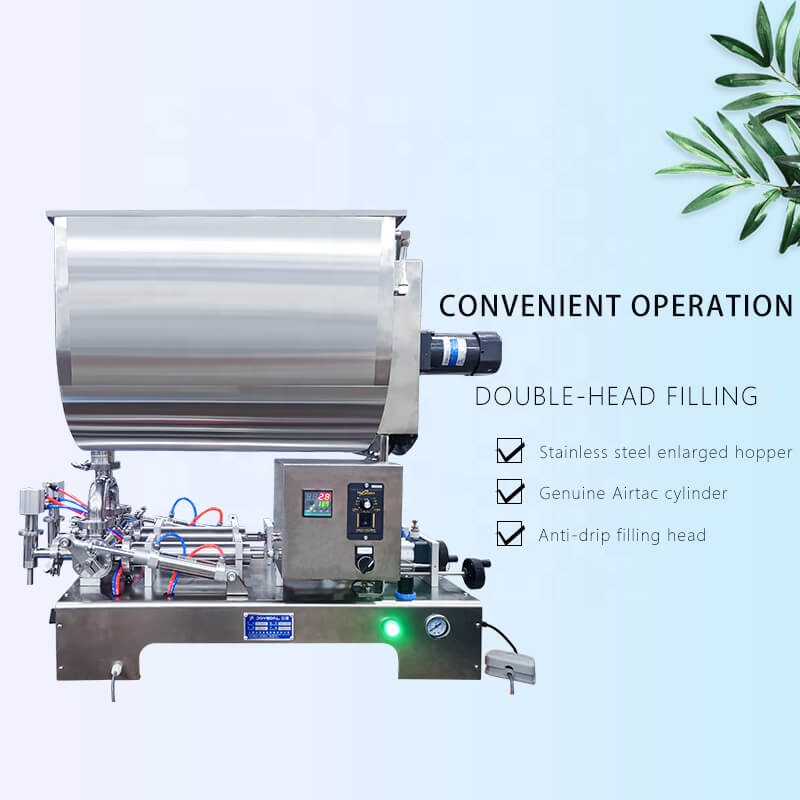 Semi-automatic Double Head Tomato Paste Heating and Stirring Filling Machine